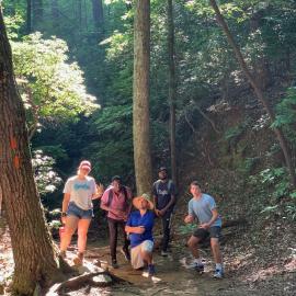 UK students take in some local scenery near Clemson, SC.